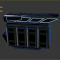 Modern Electronic Equipment Rack With Multiple Units And Green Indicator Lights