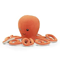Cute Blue And Orange Octopus Plush Toy With Soft Tentacles And Smiling Face