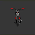Vintage Motorcycle with Chrome Body Black Seat Red Handlebar Classic Design and Reflective Surface