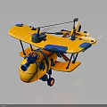 Yellow And Blue Toy Airplane Model For Kids Space Exploration Education