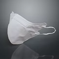 White Disposable Protective Mask With Soft Material And Elastic Ear Loops For Daily Use 3d model