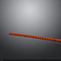 Long Red Train Model with Multiple Carriages on Black Background with Reflection