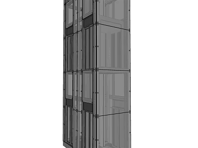 Modern Commercial Elevator With Glass Doors And Stainless Steel Structure For Office Buildings 3d model