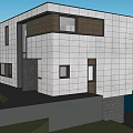 Modern Detached Villa Exterior With Large Glass Windows And Balcony Design