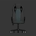 Ergonomic Modern Gaming Chair With Gray Teal Upholstery Breathable Holes And Wheels