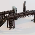 Heavy Duty Industrial Equipment With Large Metal Pipes And Steel Support Frames
