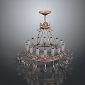 Classic Elegant Chandelier Furniture With Metal Frame Candle Shaped Holders And Ornamental Design