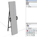 Full Length Standing Mirror With Black Metal Frame And Minimalist Design
