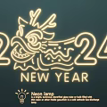 2024 New Year Dragon Design Neon Lamp Decorative Lighting Combination with Festive Elements 3d model