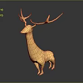 Golden Geometric Deer Sculpture With Shiny Metallic Finish For Modern Decor