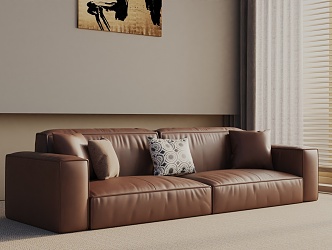 Modern three-seat sofa 3d model