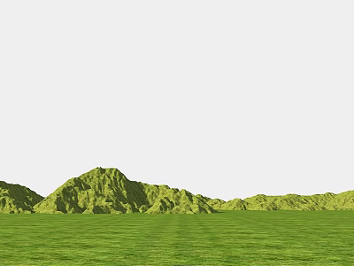 Vast Green Landscape With Rolling Mountains And Lush Grassland View 3d model