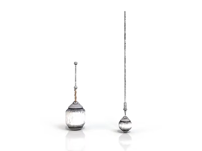 Laboratory Equipment Two Pieces With Different Lengths Long Slender Rods And Base Containers 3d model