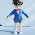 Toy Doll With Glasses Blue Eyes Red Bow Tie Blue Jacket Black Shorts White Shoes