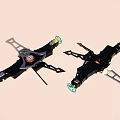 Drone Frame Mechanical Components With Motor Mounts And Propeller Arms