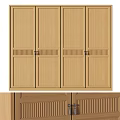 Modern Wooden Four Door Wardrobe With Lattice Design And Storage Space