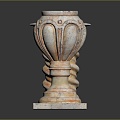 Jane European Pillar Stone Carving Marble Carving Park Stone Pillar 3d model