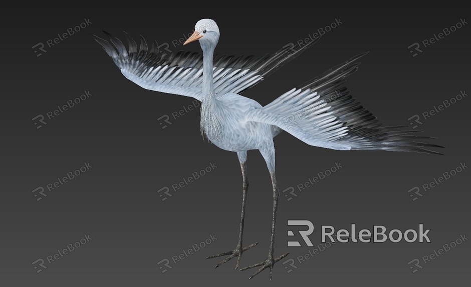 Blue Crane Crane Bird Big Bird Crane Bird model