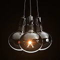 Modern Hanging Chandelier With Multiple Transparent Glass Bulbs And Warm Light Design