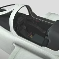 Detailed White Military Fighter Jet 3D Model With Cockpit Wings And Missile Attachments