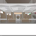 Modern Specialty Store Interior Design With Wooden Display Shelves And Marble Counter
