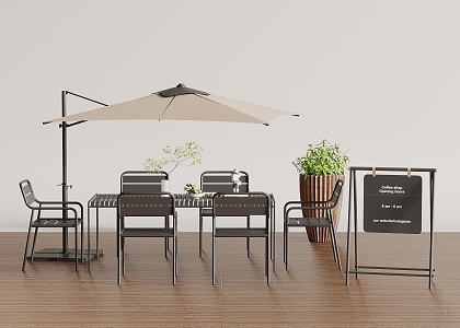 Outdoor Table and Chair Awning 3d model