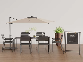 Outdoor Table and Chair Awning 3d model