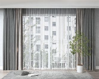 Modern Curtain Fabric Curtain 3d model