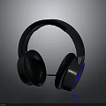 Modern Black Over Ear Headphones With Blue LED Lighting And Stylish Design