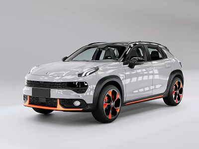 Modern Silver SUV With Sporty Design And Black Orange Accent Wheels 3d model