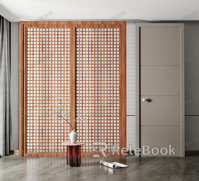 Modern swing door and window combination model