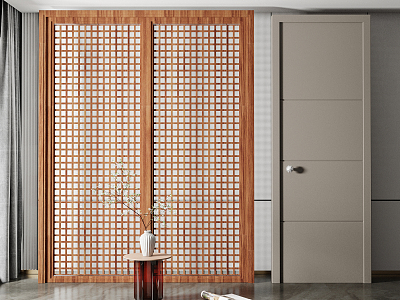 Modern swing door and window combination model