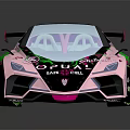 Pink Sports Car With Green Graffiti And Transparent Roof OPULZ Design