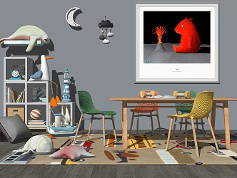 Nordic Children's Tables and Chairs 3d model