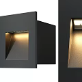 Black Square Wall Light With Modern Design And Warm Illumination 3d model