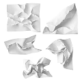 White Paper Folded Decorative Ornament Set With Various Shapes For Home Decor