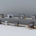 Different Styles Of Security Guard Booths Showcasing Gabled And Flat Roof Designs