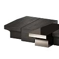 Modern Geometric Coffee Table With Dark Wood Finish And Metal Accents Design