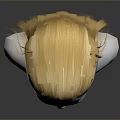 3D Female Character Head Model With Golden Long Hair And Elegant Hairstyle Design