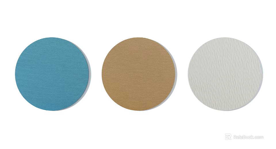 Round Carpets in Blue Brown White with Striped Texture for Home Decor 3d model 