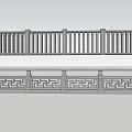 Decorative Railing Design With Vertical Bars And Geometric Patterns For Architecture 3d model