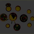 Traditional Decorative Tableware Set With Floral Patterns And Red Green Gold Accents