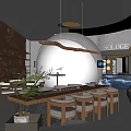 Modern Zen Lounge Interior Design With Wooden Bar Stone Decor And Ambient Lighting