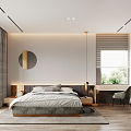 Light Luxury Bedroom Minimalist Natural Bedroom 3d model