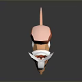 Low Poly Style Game Movie Character Orange White Squirrel With Big Tail And Ears