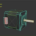 Industrial Stepper Motor Device With Black Casing Metal Shaft And Terminal Block