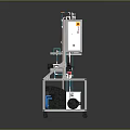 Industrial Laboratory Equipment System With Control Panel Transparent Tubes And Blue Container 3d model