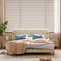 Light Nordic Style Soft Upholstered Double Bed With Solid Wood Frame For Cozy Bright Bedroom