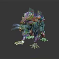 Fantasy Mythical Lion Character With Blue Crystal Mane And Shiny Crystalline Features