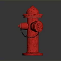 Shiny Red Fire Hydrant With Metallic Body Chain And Top Cap